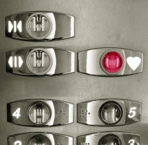 Elevator keypad with love-heart